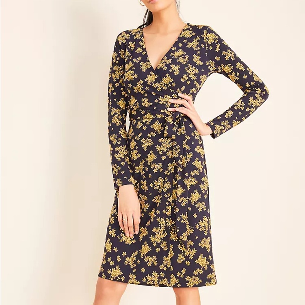 Ann Taylor floral wrap dress